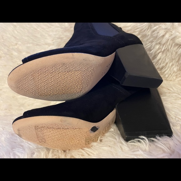 Tory Burch Women's Black Gemma Open Toe Bootie - Picture 5 of 7